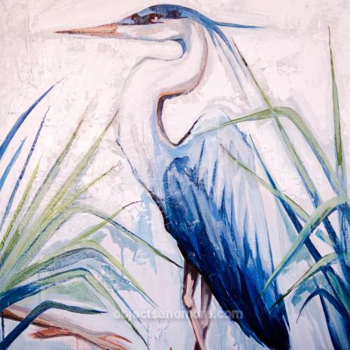 Blue Heron 1 30" x 24" by CATHY WALTERS